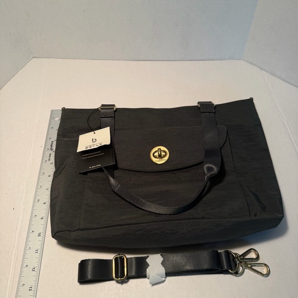 NWT Baggallini La Paz Tote in Gray with Goldtone Accents - Picture 4 of 13